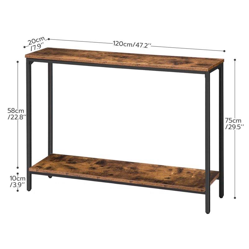 Metal İskeletli Endüstriyel Ahşap Raflı Modern Dresuar - 120x21x75 cm - 133045