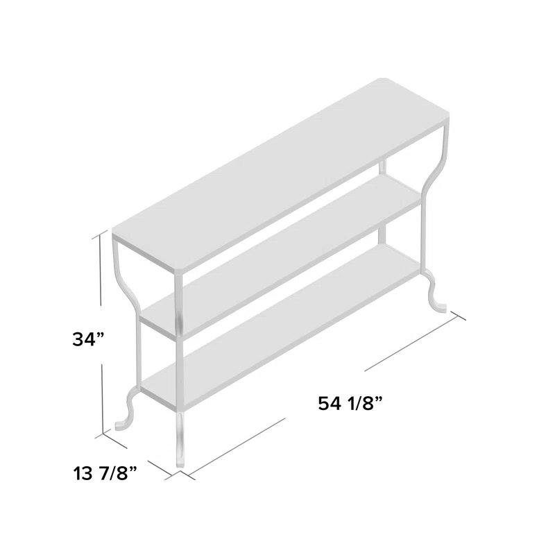 Metal İskeletli Temperli Raflı Dikdörtgen Cam Dresuar - 138x36x87 cm - 131629