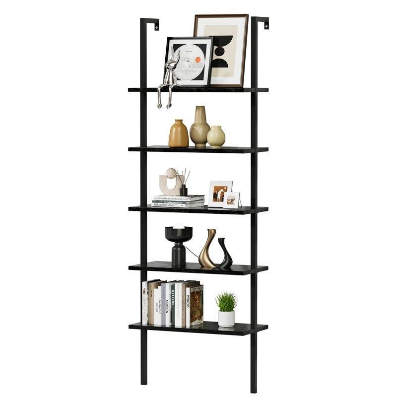 Metal ve MDF 5 Raflı Duvara Monte Kitaplık - 60x30x180 cm - 141988