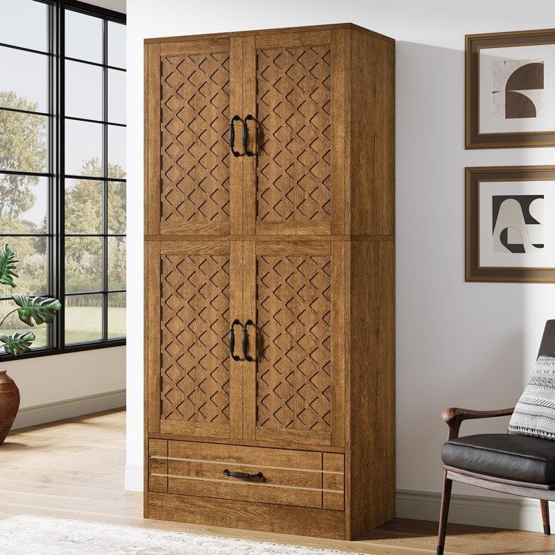 Rustik Endüstriyel Ahşap Çekmeceli ve Kapaklı Kitaplık - 178x80x35 cm - 141682