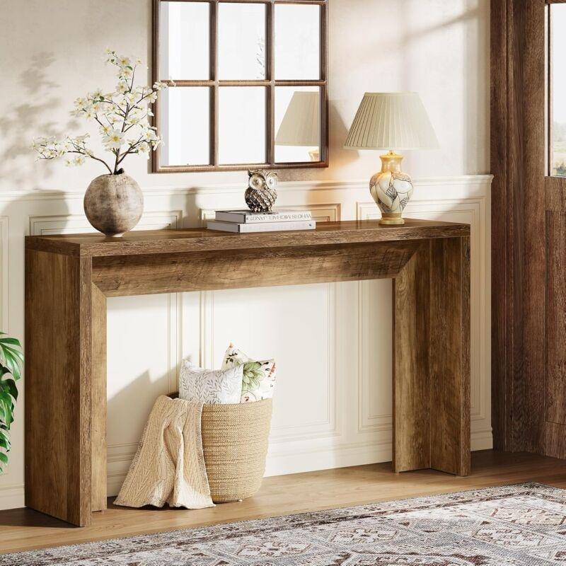 Rustik Kahverengi Ahşap Kaymaz Tabanlı Dresuar - 140x30x80 cm - 134071