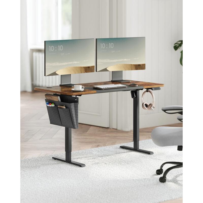 Rustik Kahverengi Çelik 4 Hafızalı Elektrikli Ayarlanabilir Bilgisayar Masası-60x120x72-120 cm - 114562