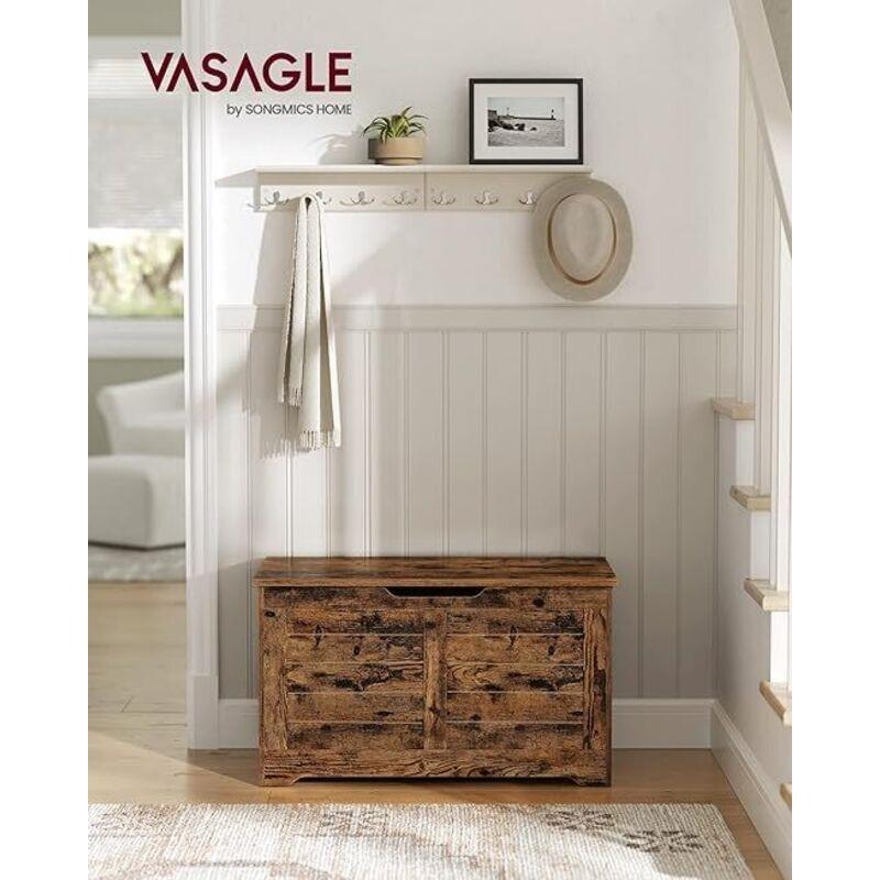Rustik Kahverengi Endüstriyel Ahşap Sandıklı Ayakkabılık Bench - 80x40x46 cm - 120471