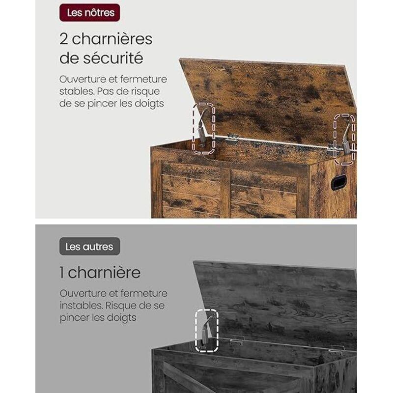 Rustik Kahverengi Endüstriyel Ahşap Sandıklı Ayakkabılık Bench - 80x40x46 cm - 120471