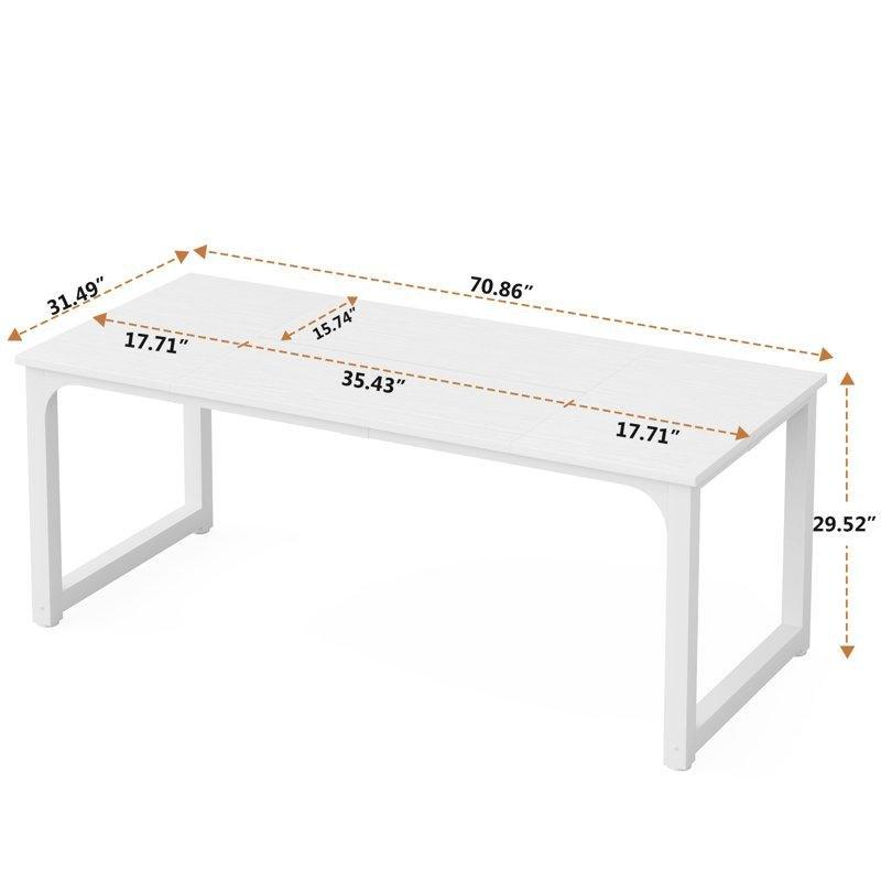 Rustik Kahverengi Siyah Sentetik Laminat Ayarlanabilir Ayaklı Bilgisayar Masası-180x80x75 cm - 116907