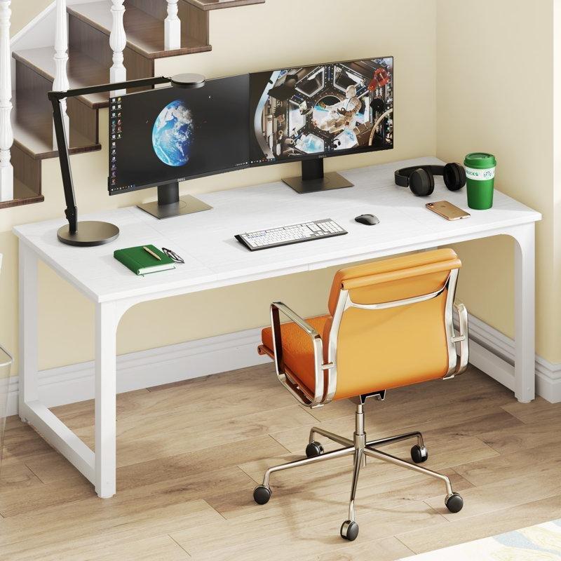 Rustik Kahverengi Siyah Sentetik Laminat Ayarlanabilir Ayaklı Bilgisayar Masası-180x80x75 cm - 116907