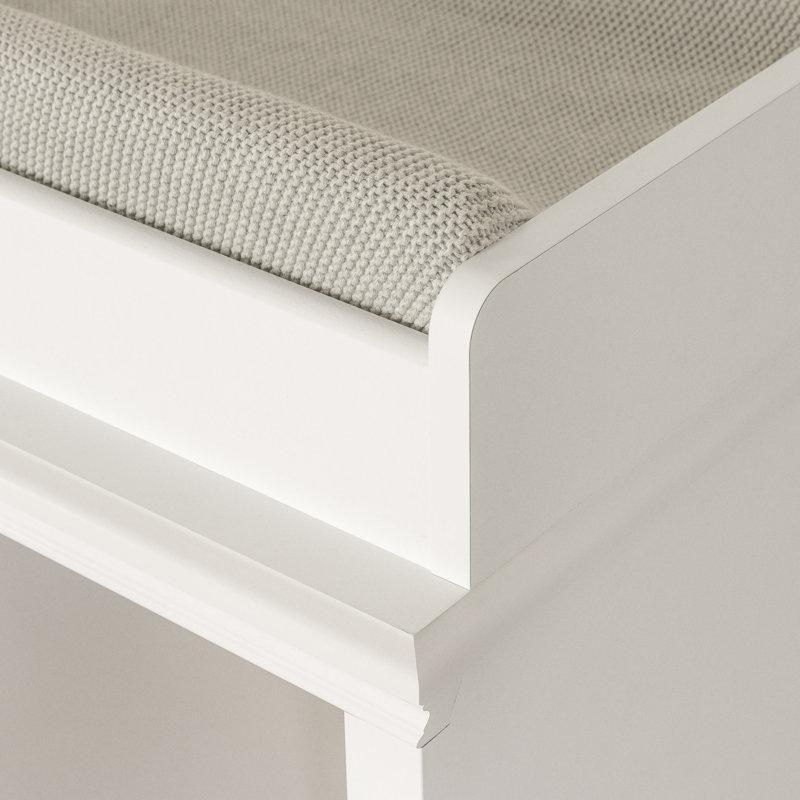 Saf Beyaz Endüstriyel Ahşap 2 Çekmeceli ve Raflı Alt Değiştirme Üniteli Şifonyer - 87x103 cm - 122455