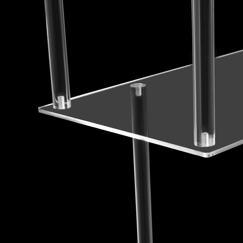 Şeffaf Akrilik 6 Raflı Geometrik S Tasarım Kitaplık - 55x25x155 cm - 141115