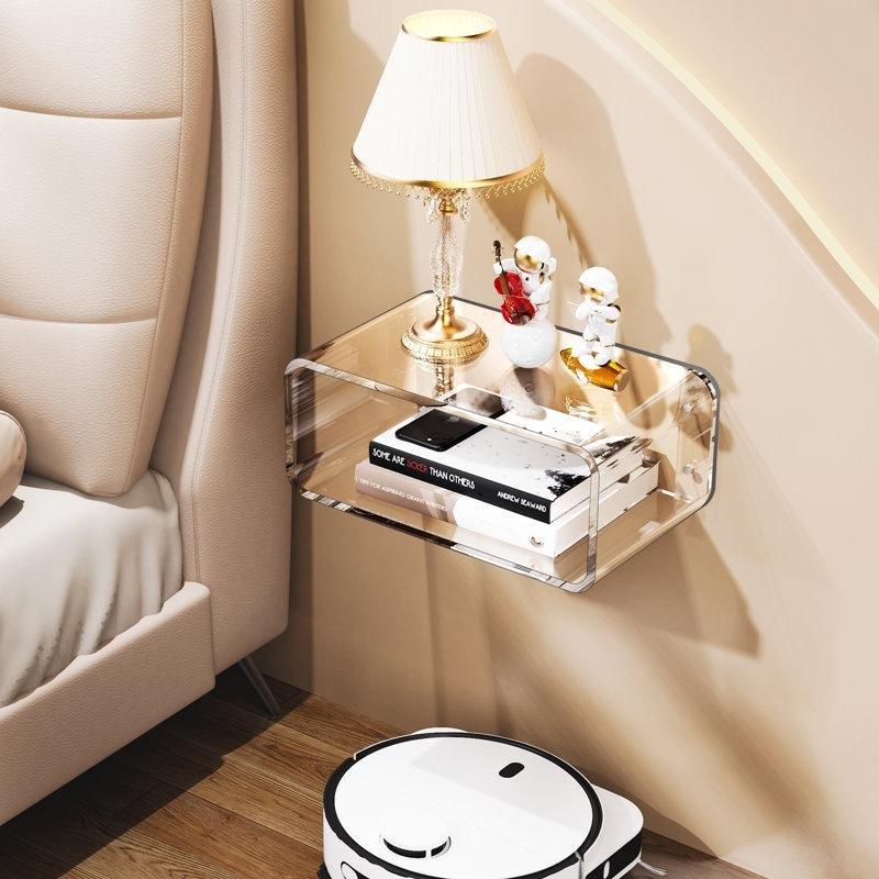 Şeffaf Akrilik Duvara Monte Raflı Komodin - 42 cm - 127385