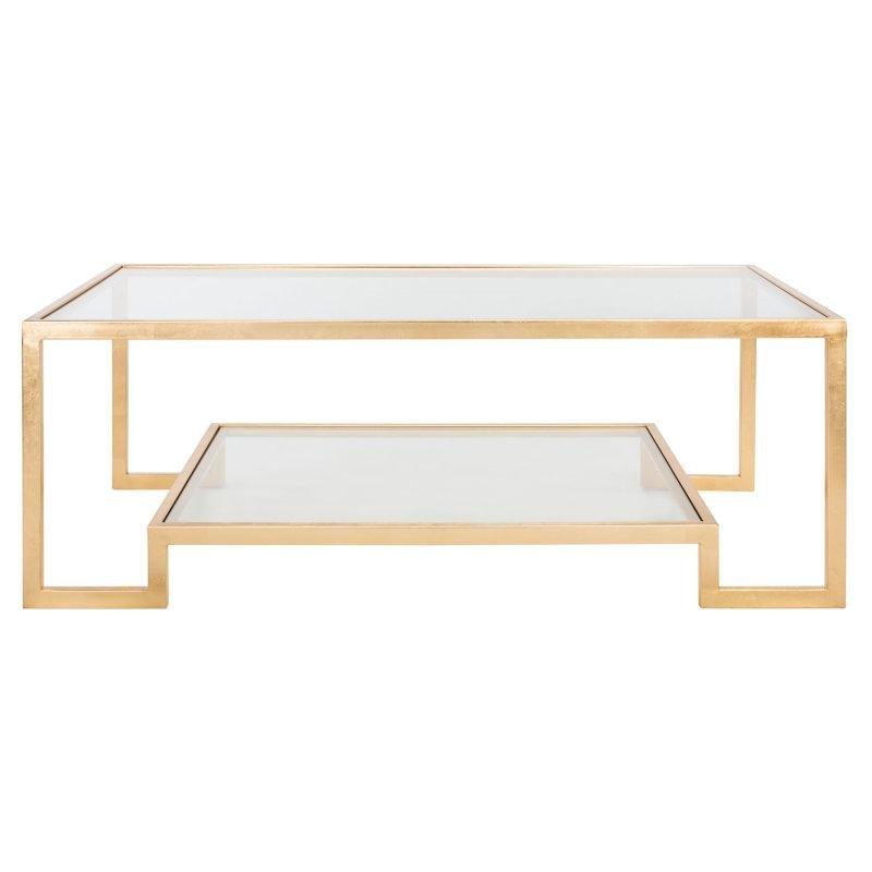 Şeffaf Cam Raflı Ferforje Cam Sehpa-46x131x70 cm - 117390