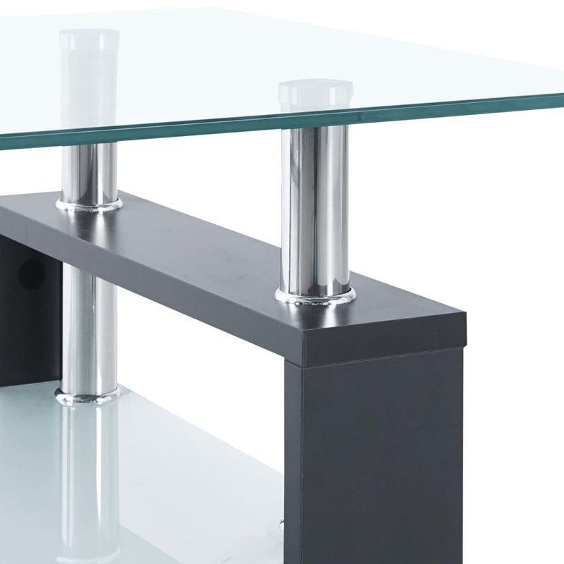 Şeffaf Cam Raflı Modern Cam Sehpa-40x95x56 cm - 117687