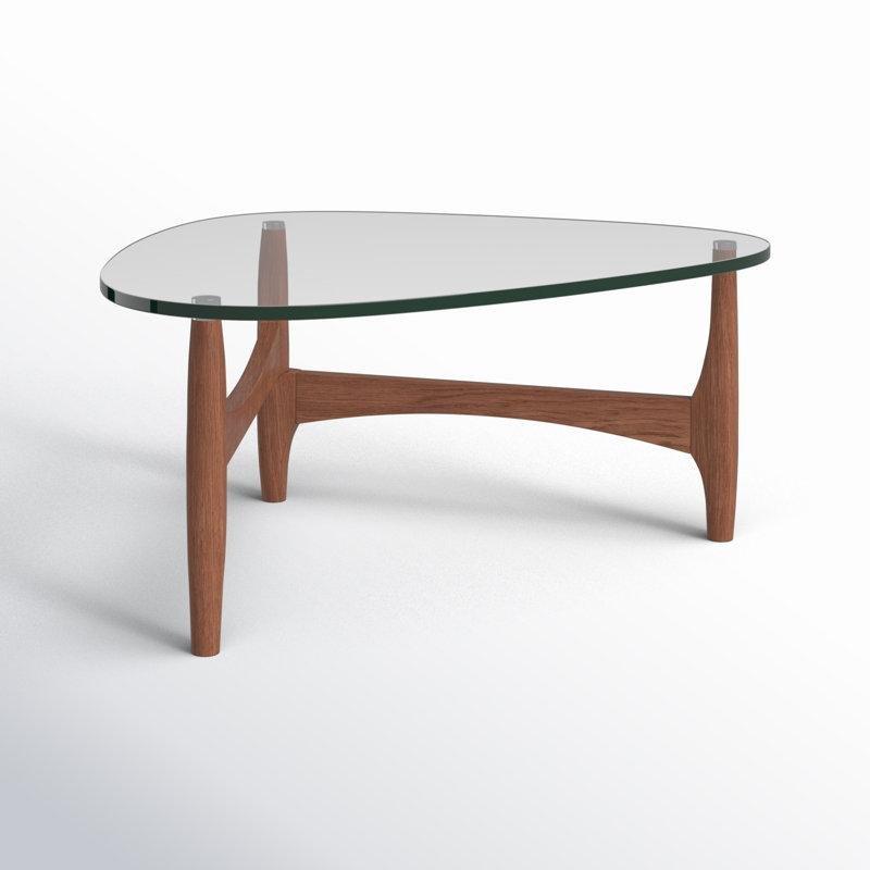 Şeffaf Cam Temperli Üç Ayaklı Cam Sehpa-40x90x90 cm - 117237
