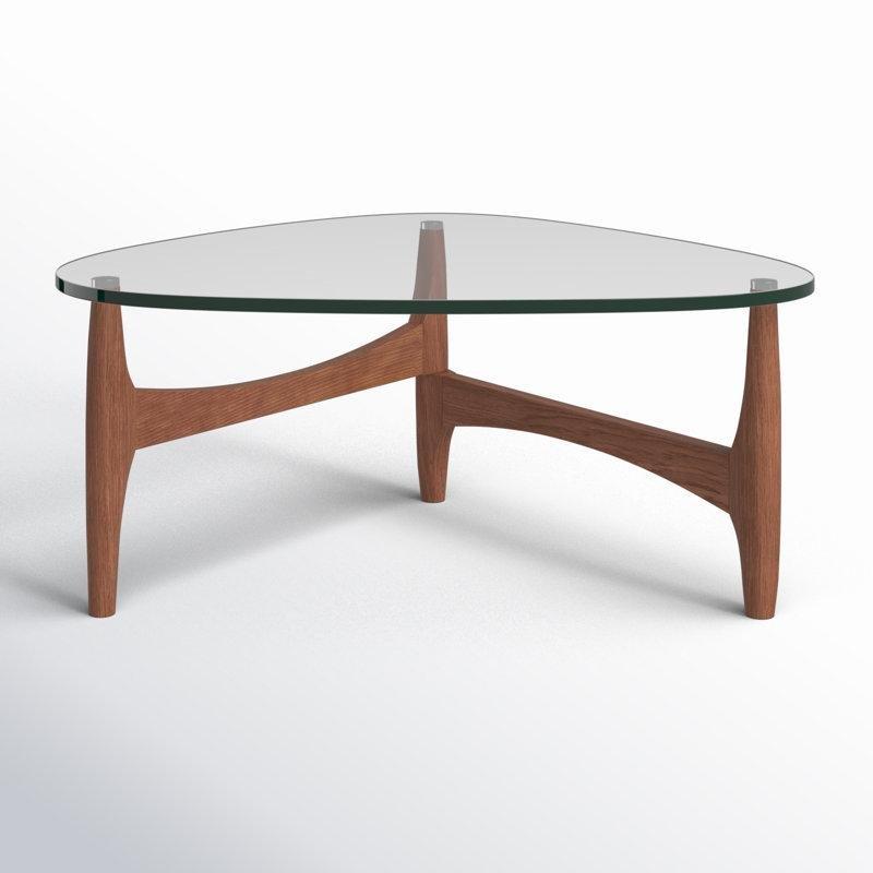 Şeffaf Cam Temperli Üç Ayaklı Cam Sehpa-40x90x90 cm - 117237