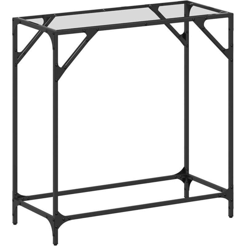Şeffaf Cam ve Çelik Leke Tutmaz Yüzeyli Modern Dresuar - 80x35x81 cm - 133686