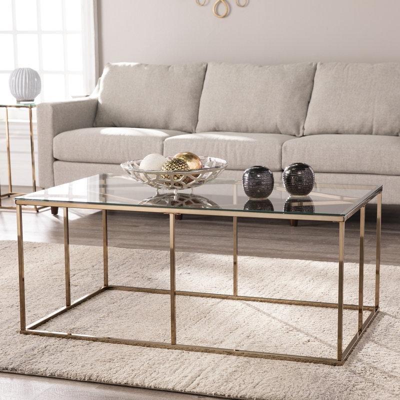 Şeffaf Temperli Cam Elmas Desenli Ferforje Cam Sehpa-46x107x61 cm - 117363