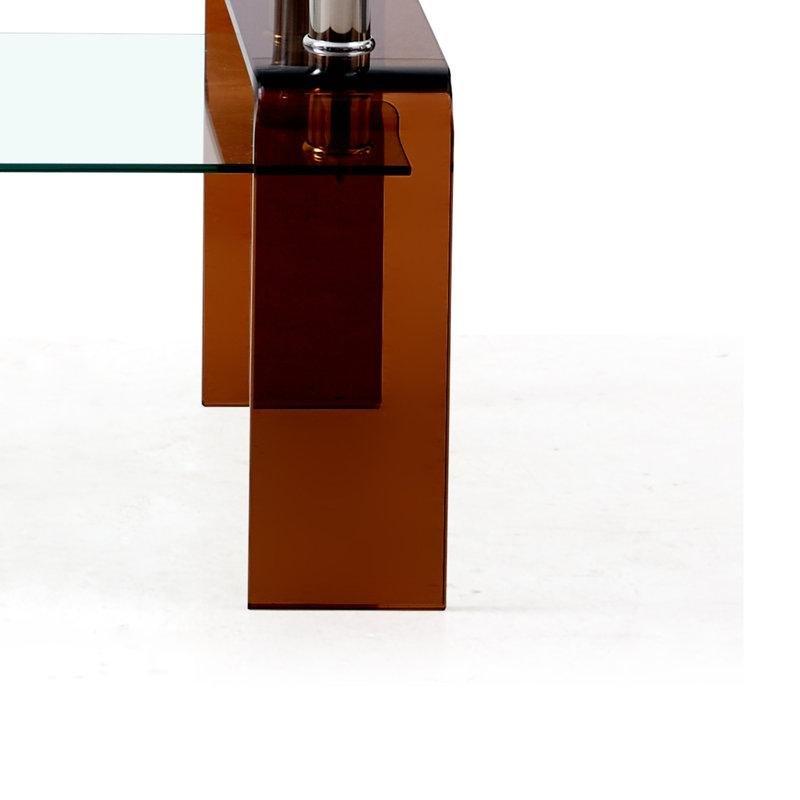 Şeffaf Temperli Cam İki Katlı Raflı Cam Sehpa-110x56x49 cm - 117240