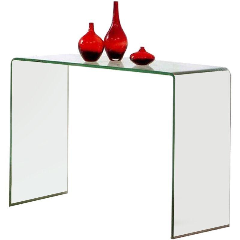 Şeffaf Temperli Cam Krom Ayaklı Dresuar - 100x33x75 cm - 133662