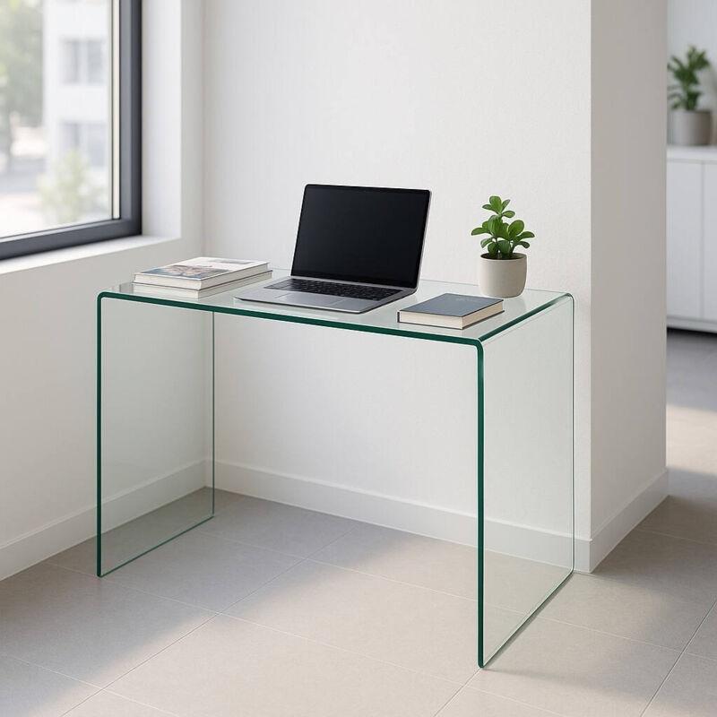 Şeffaf Temperli Cam Krom Ayaklı Dresuar - 100x33x75 cm - 133662