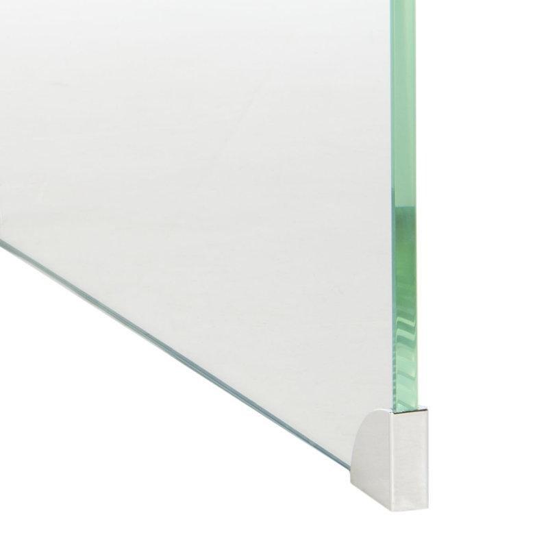 Şeffaf Temperli Cam Metal Köşe Korumalı Cam Sehpa-42x120x66 cm - 117138