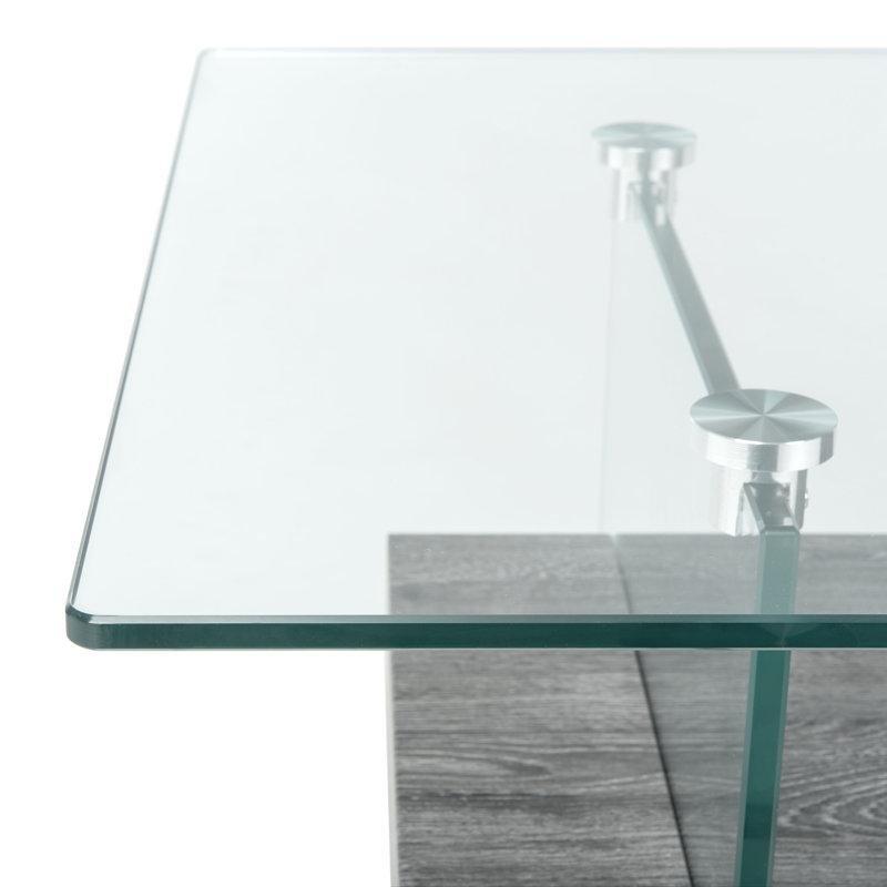 Şeffaf Temperli Cam Raflı Cam Sehpa-112x60x42 cm - 117201