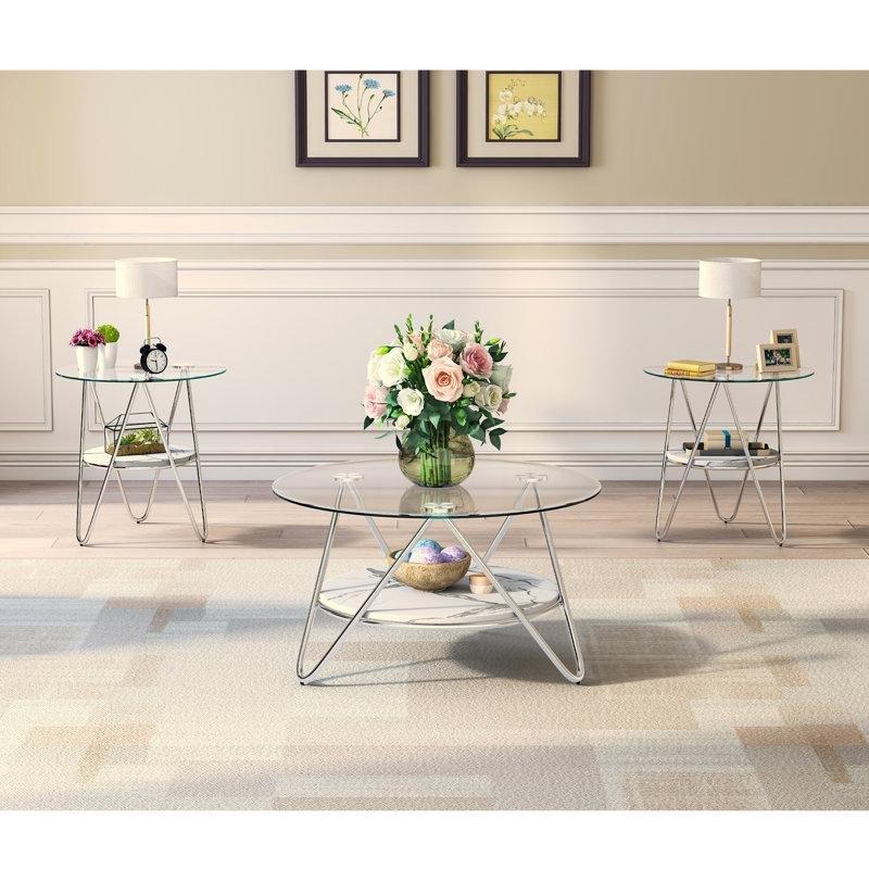 Şeffaf Temperli Cam Raflı Ferforje Cam Sehpa-45x80x80 cm - 117432