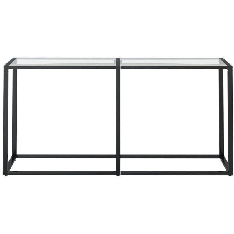 Şeffaf Temperli Cam ve Çelik Ayaklı Dresuar - 160x35x76 cm - 133672