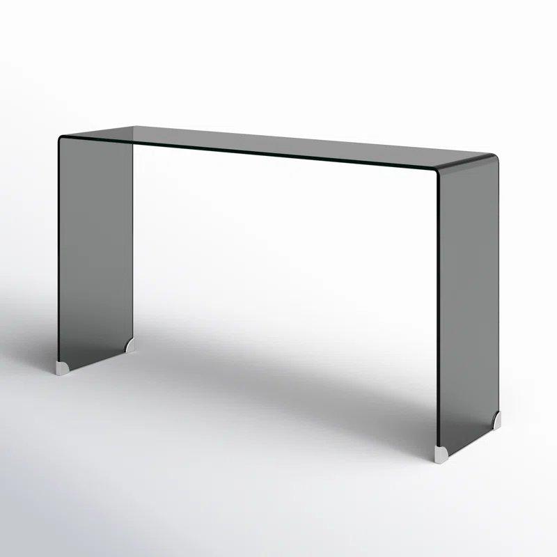 Şeffaf Temperli Cam Waterfall Tasarım Cam Dresuar - 135x36x75 cm - 132664