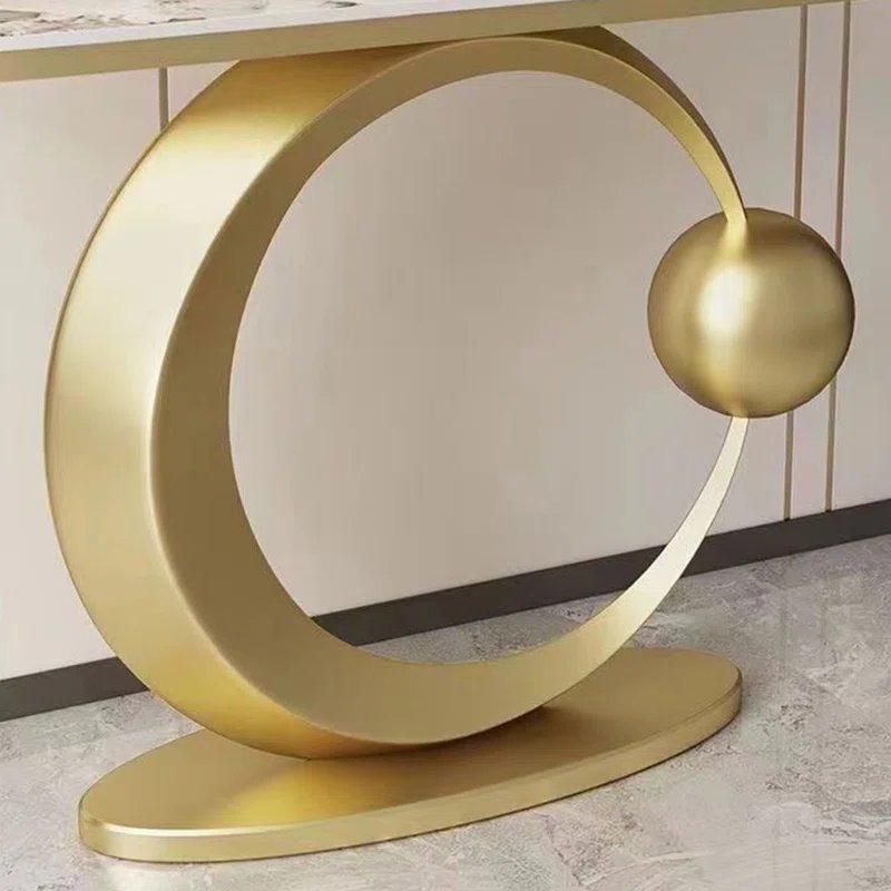 Sinterlenmiş Taş Tablalı Metal Ayaklı Serbest Form Traverten Dresuar - 150x30x80 cm - 132690