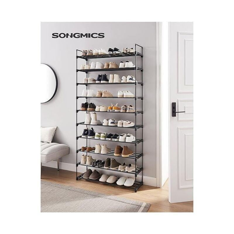Siyah 10 Katlı Geniş Hacimli Metal Ayakkabılık - 30 x 94 x 206 cm - 118921