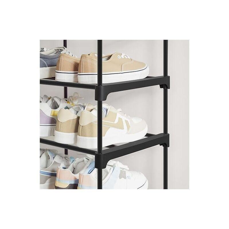 Siyah 10 Katlı Geniş Hacimli Metal Ayakkabılık - 30 x 94 x 206 cm - 118921