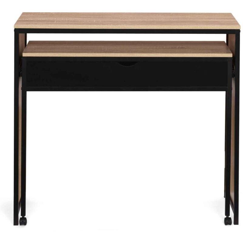 Siyah Ahşap Katlanır Ayarlanabilir Bilgisayar Masası-99x62x88 cm - 114415