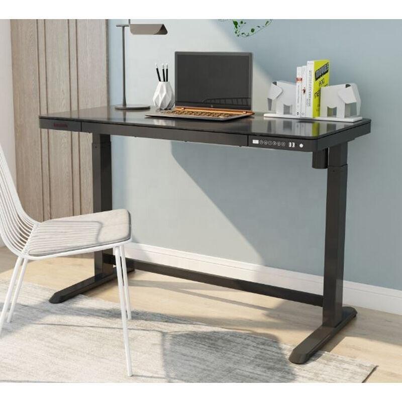 Siyah Cam USB Girişli Elektrikli Bilgisayar Masası-120x60x121 cm - 114601