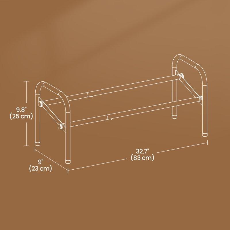Siyah Çelik Eğimli Raflı Genişletilebilir Ferforje Ayakkabılık - 58x23x25 cm - 121108