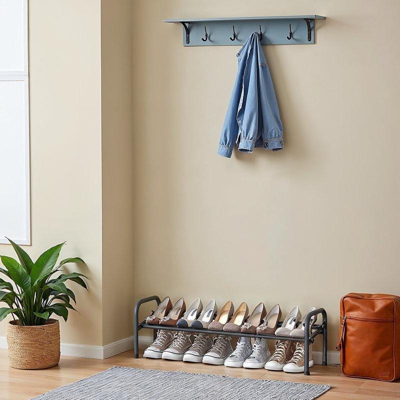 Siyah Çelik Eğimli Raflı Genişletilebilir Ferforje Ayakkabılık - 58x23x25 cm - 121108