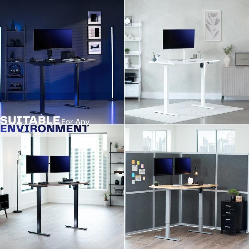 Siyah Çelik Tek Motorlu Hafızalı Elektrikli Ayarlanabilir Bilgisayar Masası-153x77 cm - 116469