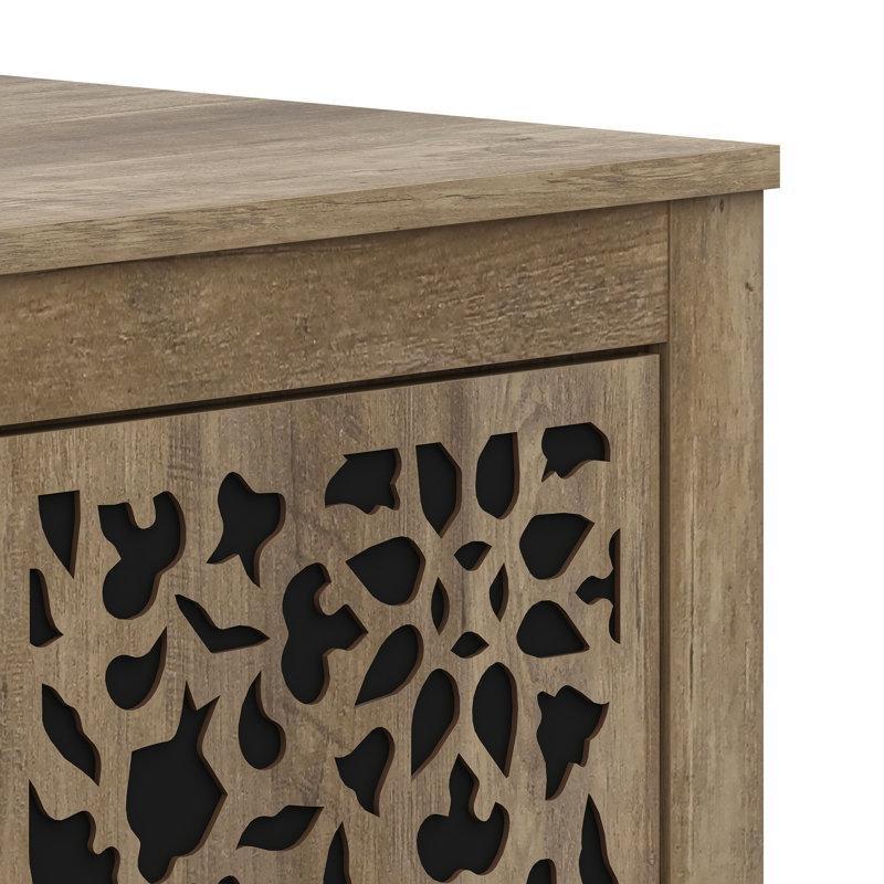 Siyah Endüstriyel Ahşap 4 Kapaklı Dekoratif Kesim Konsol - 149x40x77 cm - 128872