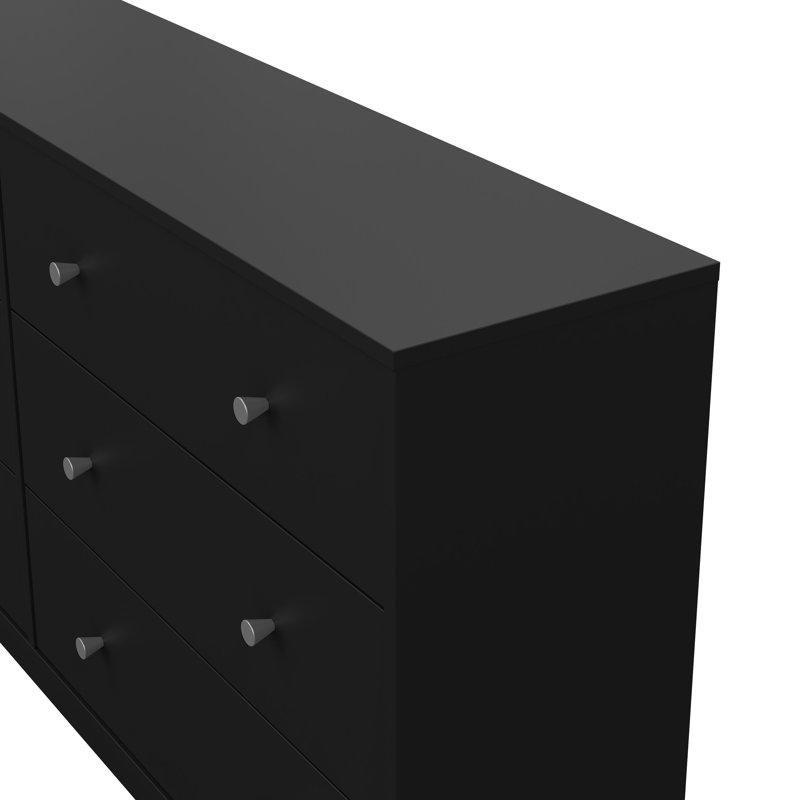 Siyah Endüstriyel Ahşap 6 Çekmeceli Şifonyer - 144 cm - 123061