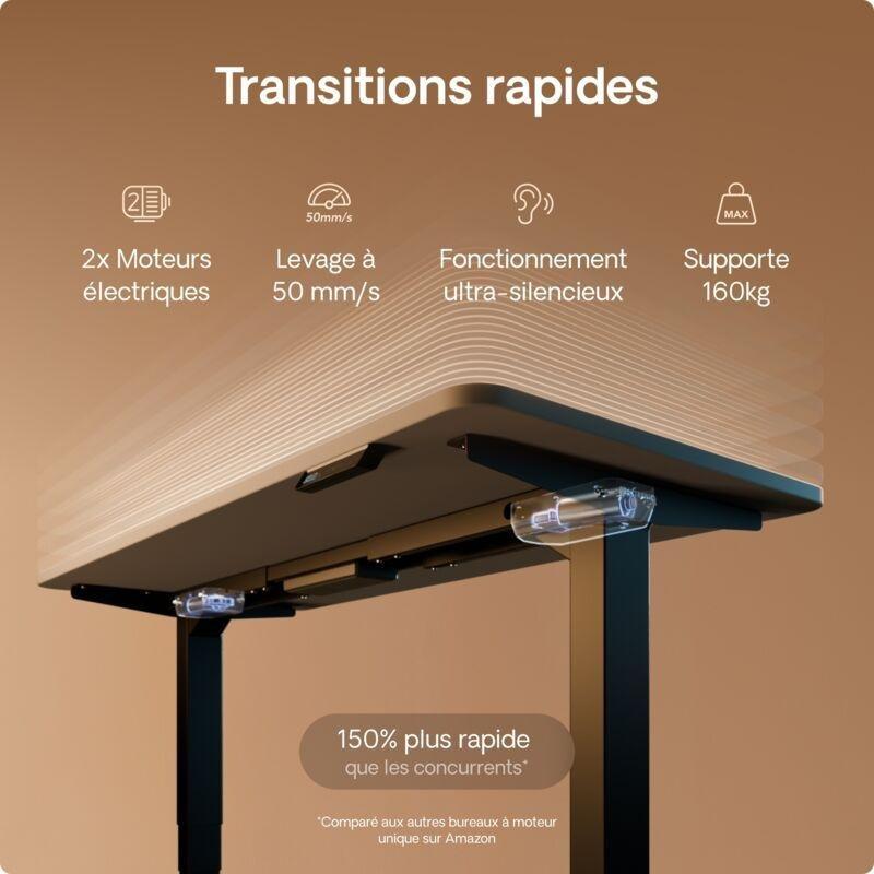 Siyah Gri Melamin Kaplı Yonga Levha Dokunmatik Ekranlı Elektrikli Bilgisayar Masası-120x60x62 cm - 114370