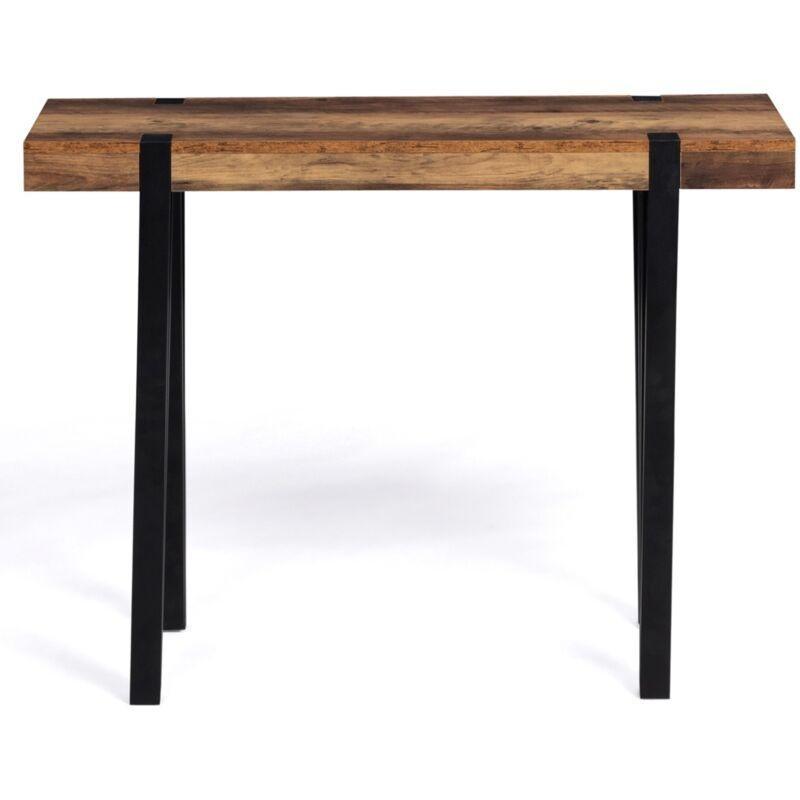 Siyah Koyu Ahşap Metal Firkete Ayaklı Dresuar - 100x30x75 cm - 133964