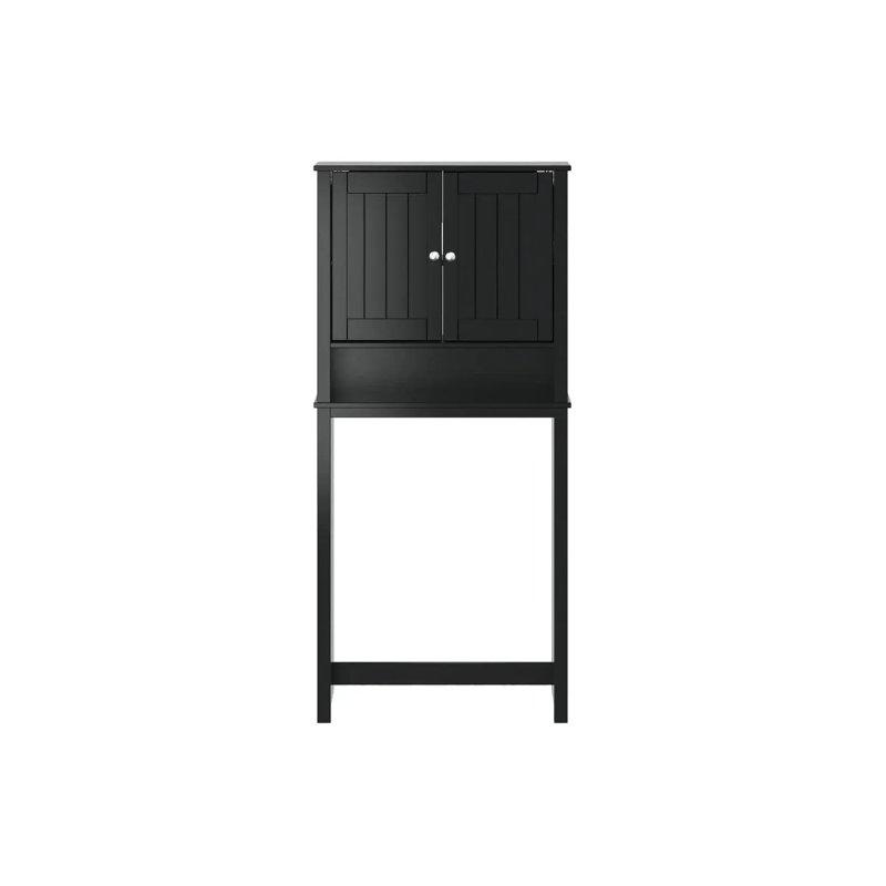 Siyah Masif Ahşap Kapaklı Çamaşır makinesi dolabı-76x165x27 cm - 117921