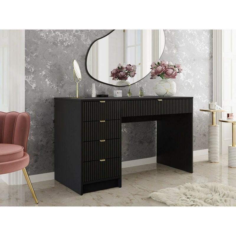 Siyah MDF Laminat Çekmeceli Bilgisayar Masası-120x55x76 cm - 115117