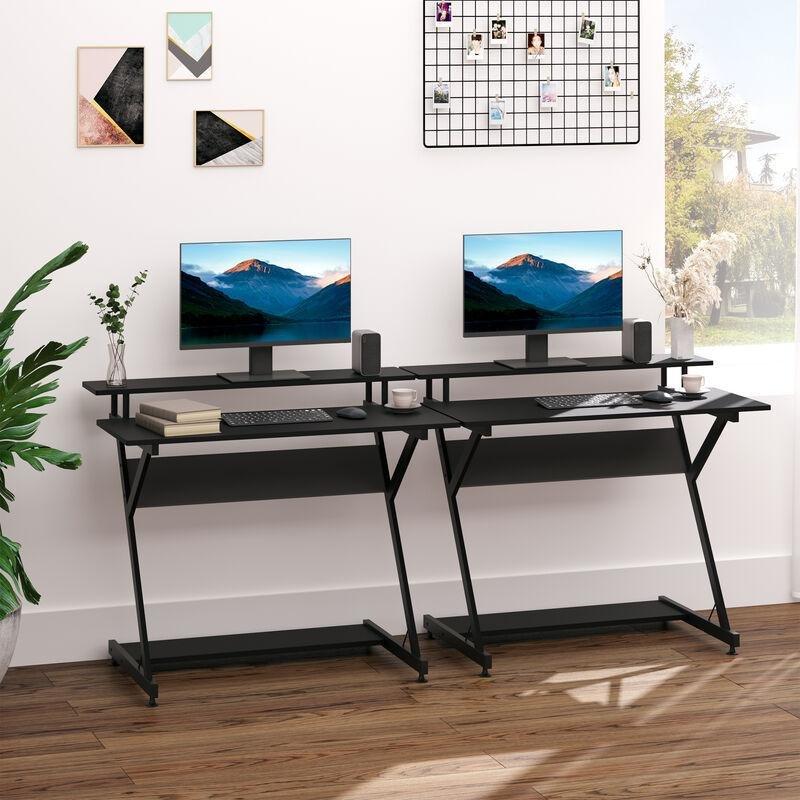 Siyah MDF Raflı Oyuncu Bilgisayar Masası-100x60x86 cm - 115880