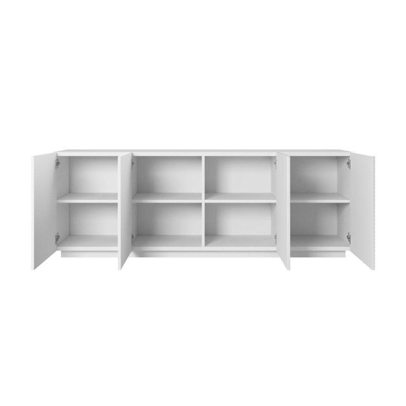 Siyah Meşe Balıksırtı Desenli 4 Kapaklı Konsol - 200x43x72 cm - 129314