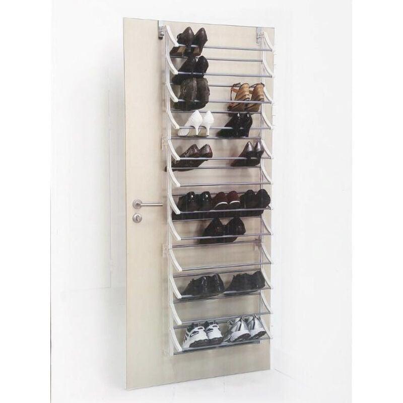 Siyah Metal 36 Çift Kapasiteli Kapı Arkası Askılı Ayakkabılık - 61x181 cm - 119905