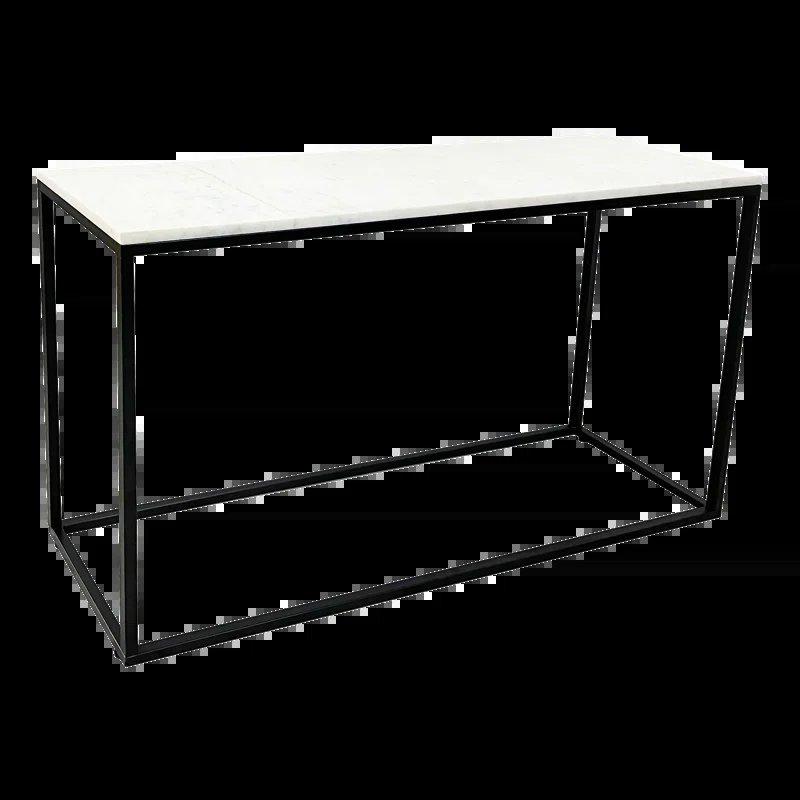 Siyah Metal Ayaklı Dikdörtgen Tasarımlı Mermer Dresuar - 120x36x77 cm - 132329