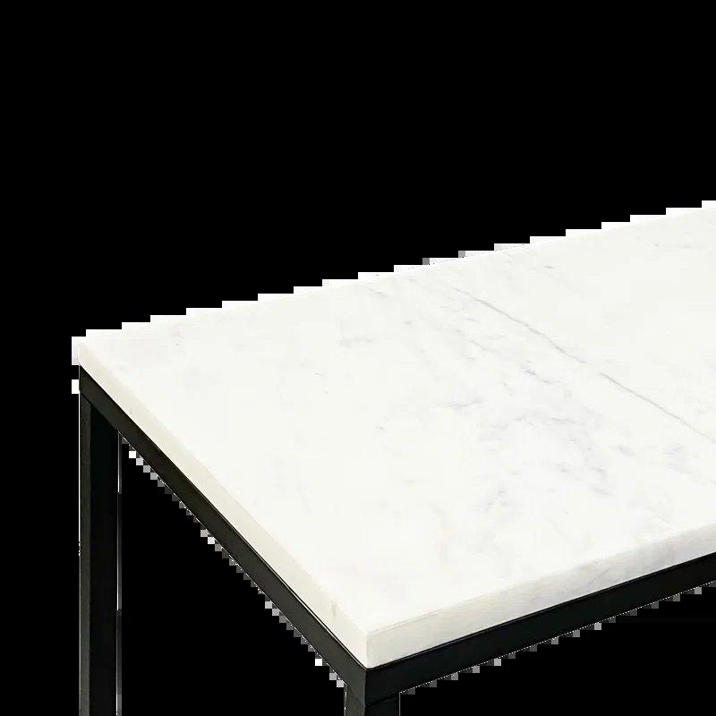 Siyah Metal Ayaklı Dikdörtgen Tasarımlı Mermer Dresuar - 120x36x77 cm - 132329