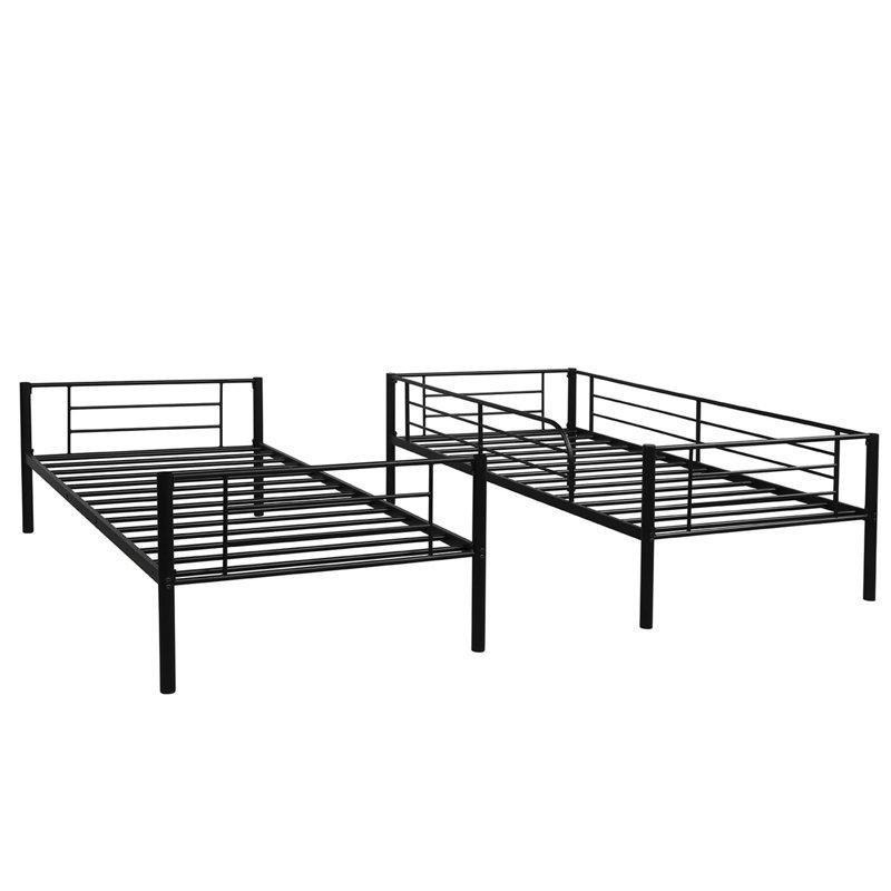 Siyah Metal Ayrılabilir Merdivenli Ranza - 103x199x167 cm - 124152