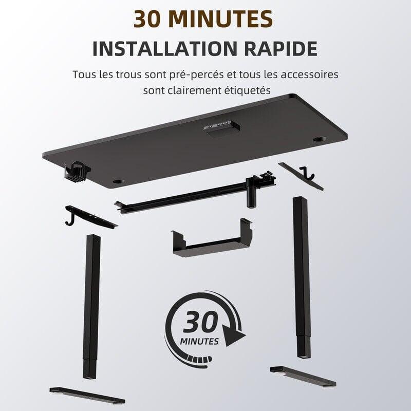 Siyah Metal Elektrikli Hafızalı Ayarlanabilir Bilgisayar Masası-60x120x119 cm - 114348
