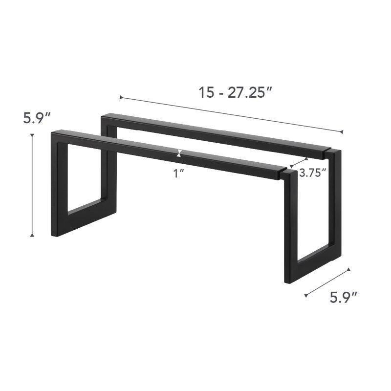 Siyah Metal Genişliği Ayarlanabilir Portatif Ferforje Ayakkabılık - 38-70 cm - 121132