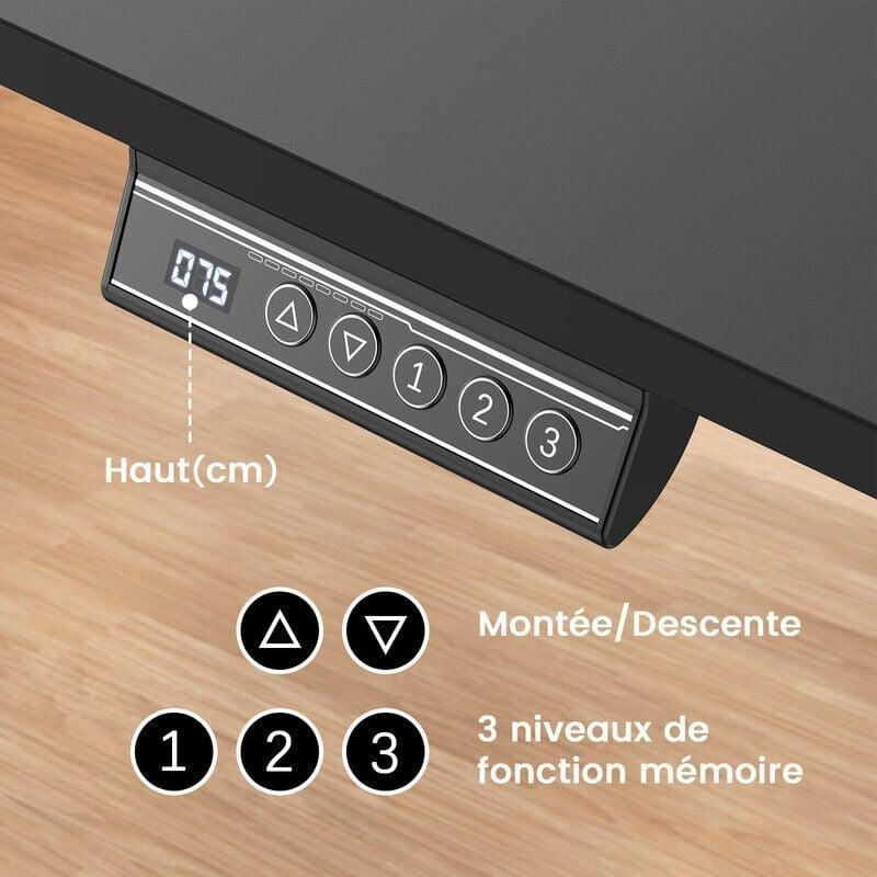 Siyah Metal Hafızalı Antikolizyon Elektrikli Bilgisayar Masası-110x60x70-116 cm - 114716